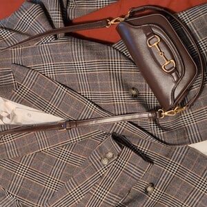 H&M Brown Plaid Blazer